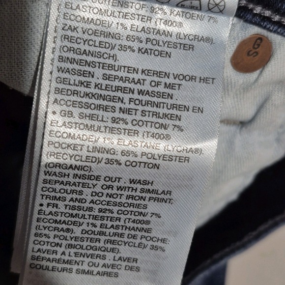 G Star Raw Jeans Mens 31x32 Slim 3301 Stretch Skinny Denim Button Fly Dark Wash - Picture 9 of 13